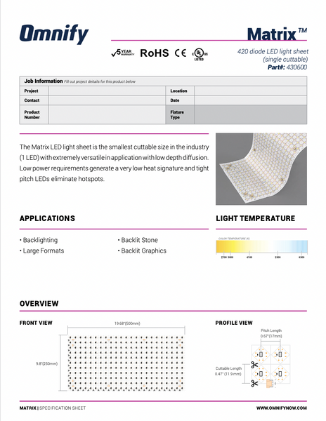 LED MATRIX SHEETS