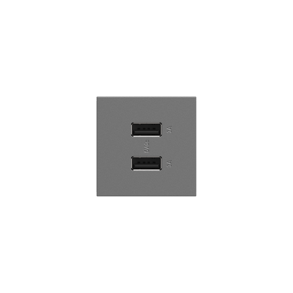 Full-Size, A/A USB Outlet, Magnesium