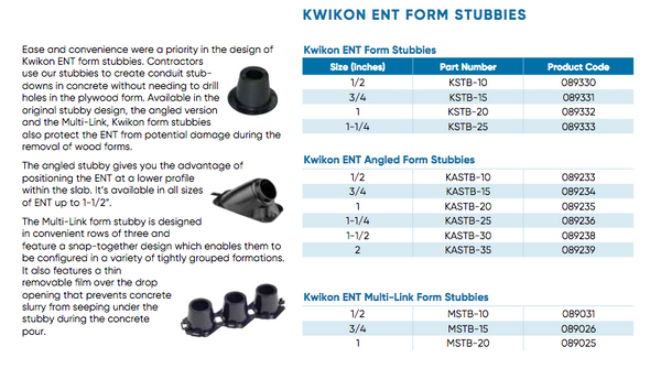 Kwikon ENT Form Stubbies