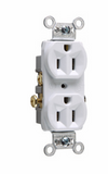 Commercial Spec Grade Receptacle, Side Wire, 125V, White