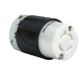 20 Amp NEMA Connector L1420 - Black Back, White Front Body