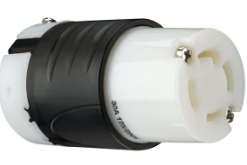 30 Amp NEMA L1430 Connector - Black Back, White Front Body