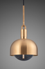 FORKED PENDANT / SHADE / GLOBE / SMOKED / MEDIUM / BRASS