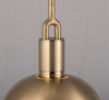 FORKED PENDANT / SHADE / GLOBE / SMOKED / MEDIUM / BRASS