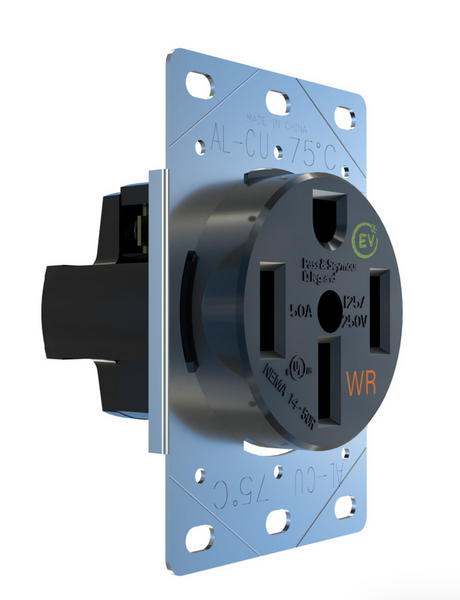 50A Weather-Resistant Electrical Outlet for EV Chargers