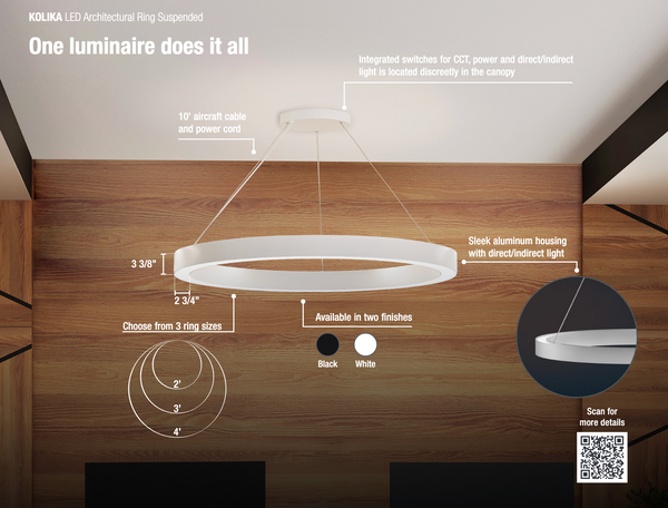 KOLIKA - R1KCL LED ARCHITECTURAL RING SUSPENDED