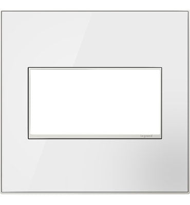 Mirror White-on-White,  2-Gang Wall Plate