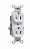 Commercial Spec Grade Receptacle, Side Wire, 125V, White