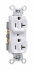 Commercial Spec Grade Receptacle, Side Wire, 125V, White