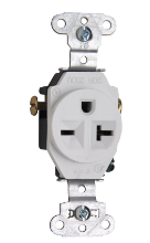 Heavy-Duty Spec Grade Single Receptacles, Side Wire, 20A, 250V,