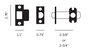 TUBULAR LATCH/ privacy- 2-3/8" - 2-3/4"